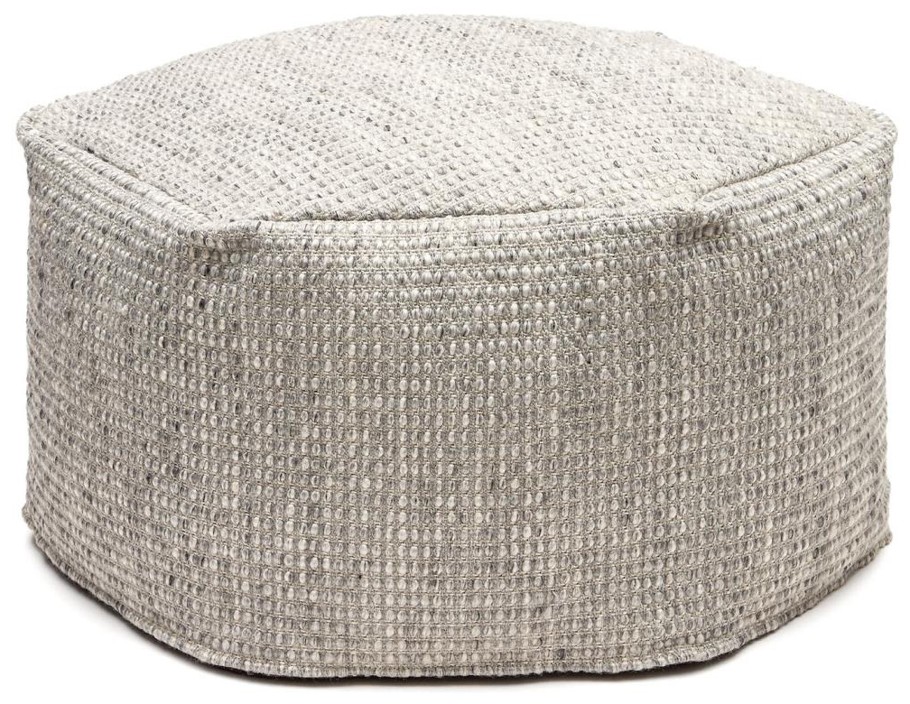 Pufa ogrodowa szara PET z recyklingu 50x50 cm – obraz-1