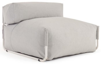 Pufa ogrodowa z oparciem - moduł 101x101 cm jasnoszara – obraz-1