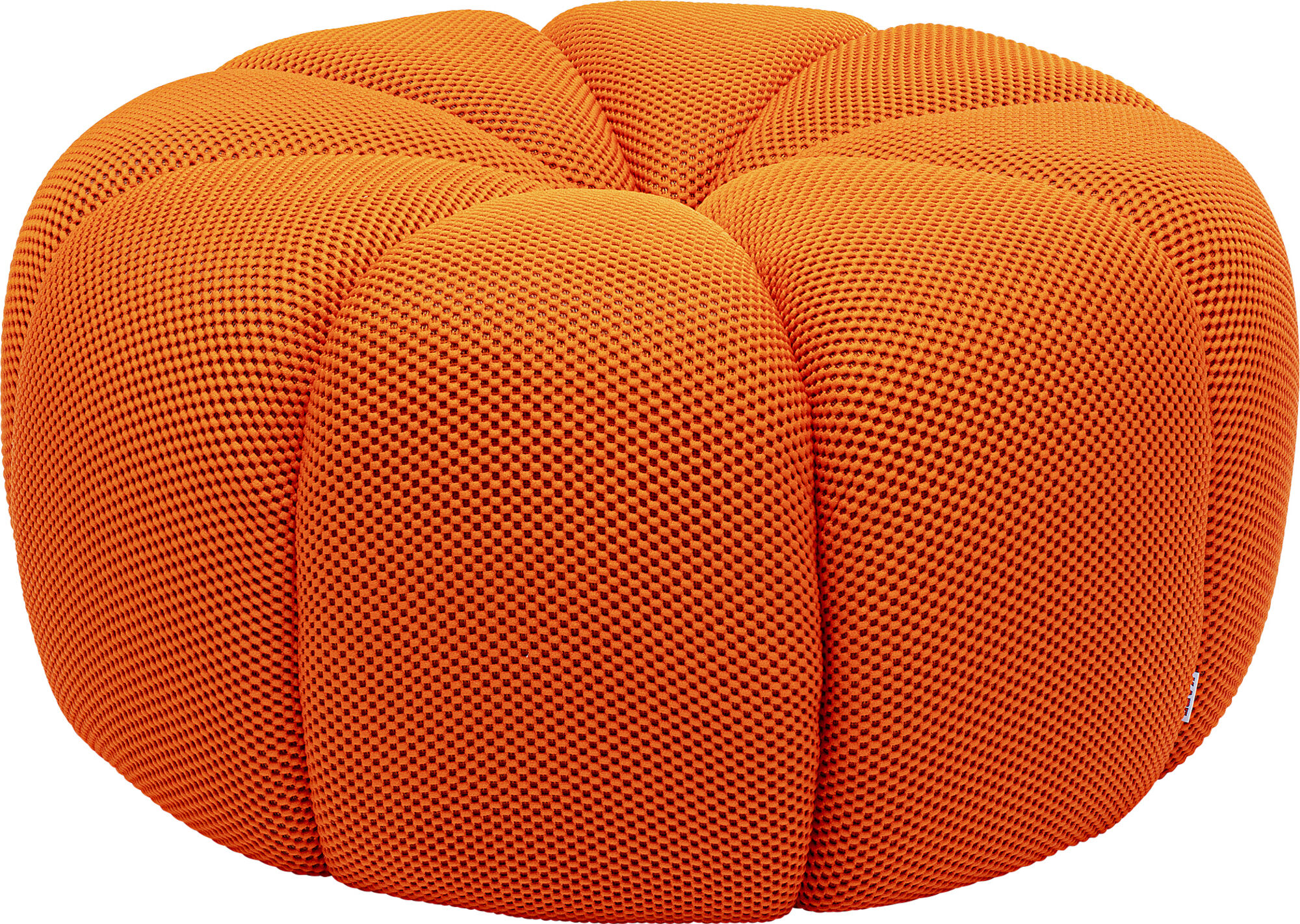 Pufa okrągła nowoczesna tapicerka pomarańczowa Ø80x41 cm – grafika-1.