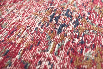 Kwadratowa pufa bawełniana w intensywnym czerwonym kolorze do nowoczesnych wnętrz – grafika-1.