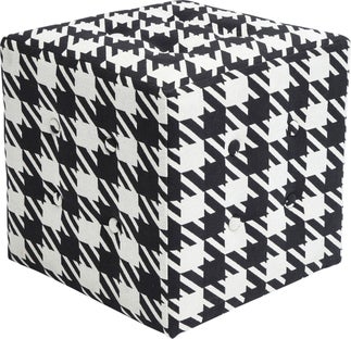 Pufa Pepita czarno-biała – obraz-1