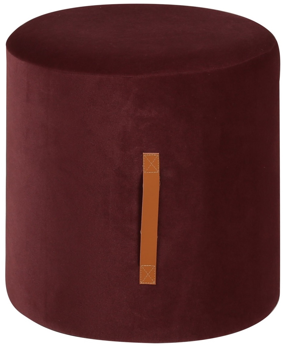 Pufa Piloo Ø35x38 cm bordowa – obraz-1