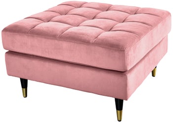 Pufa różowa aksamitna pikowana stylowy podnóżek do salonu – grafika-1.