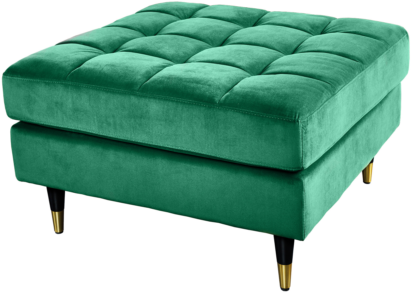 Pufa aksamitna pikowana w szmaragdowej zieleni stylowa elegancja – grafika-1.