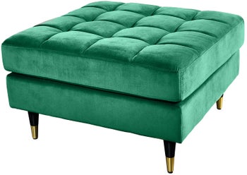 Pufa aksamitna pikowana w szmaragdowej zieleni stylowa elegancja – grafika-1.
