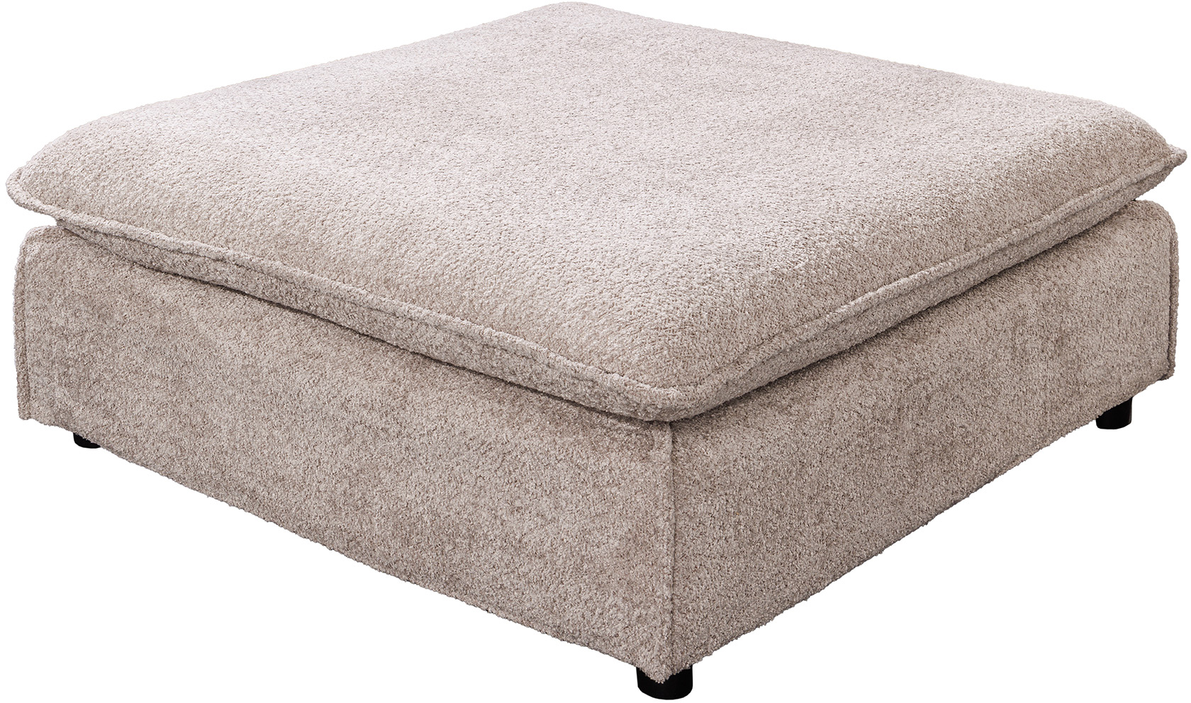 Pufa - podnóżek szampańska beżowa tkanina Boucle 100x100 cm – grafika-1.