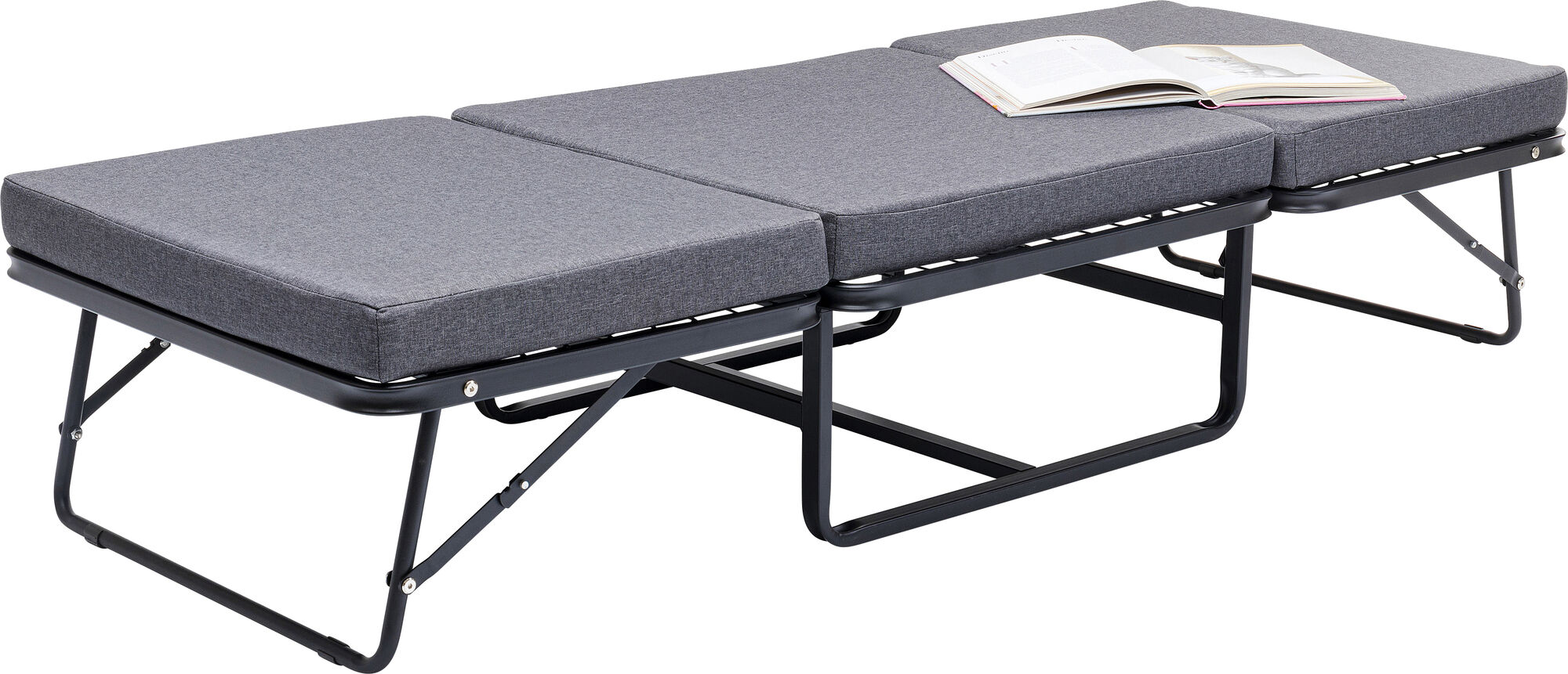 Taburet extensibil Brenda gri cu tapiteria albastru 76x76 cm – imagine-1.