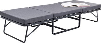 Taburet extensibil Brenda gri cu tapiteria albastru 76x76 cm – imagine-1.