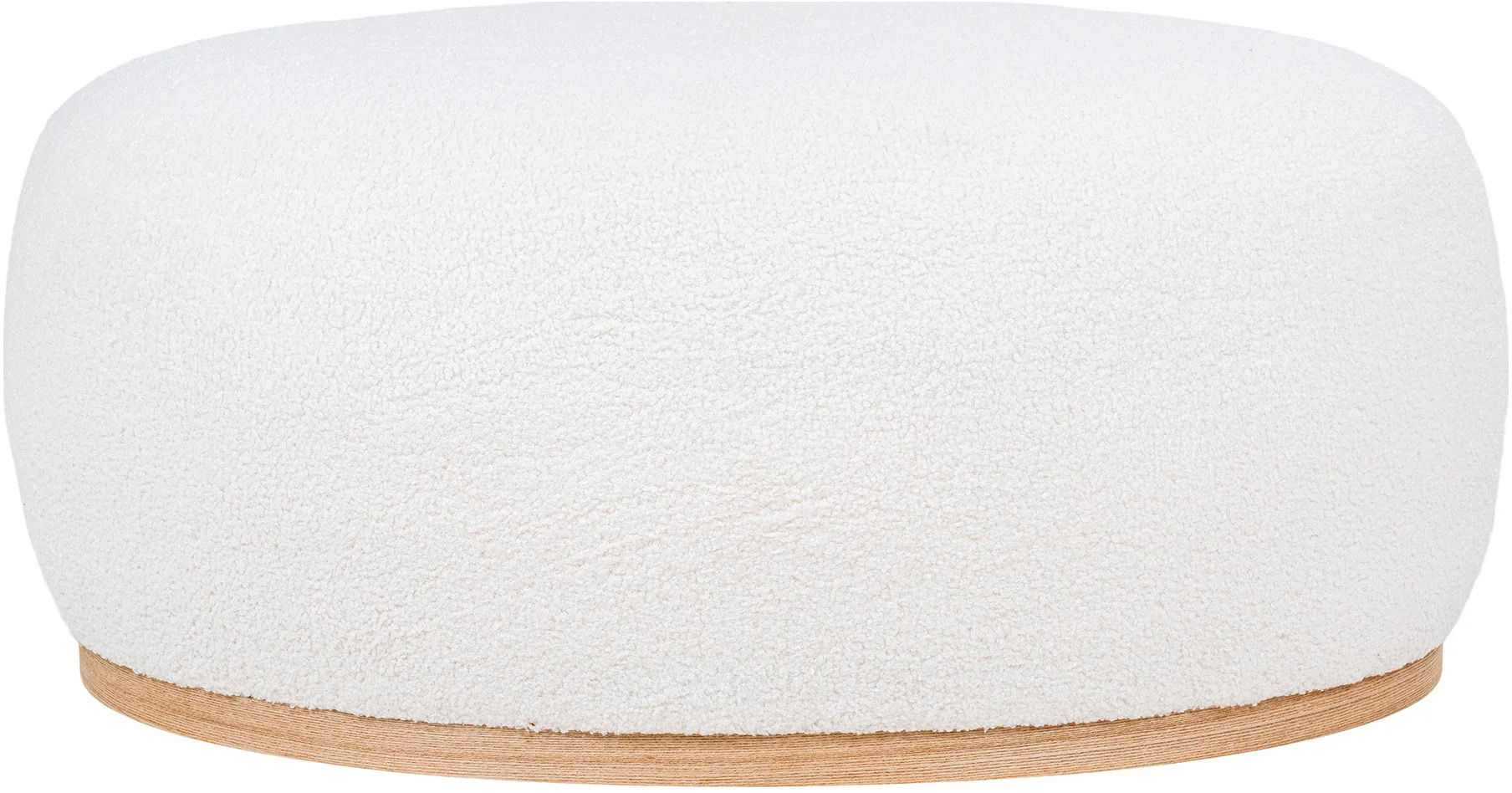 Pufa skandynawska owalna długa tkanina boucle biała 88x54 cm – grafika-1.