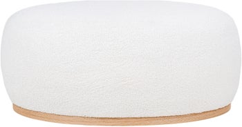 Pufa skandynawska owalna długa tkanina boucle biała 88x54 cm – grafika-1.