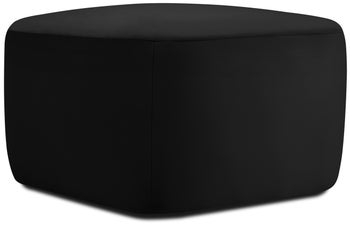 Pufa welurowa do salonu czarna 70x70 cm – obraz-1