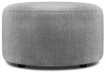 Pufa welurowa okrągła jasnoszara Ø68 cm – obraz-1