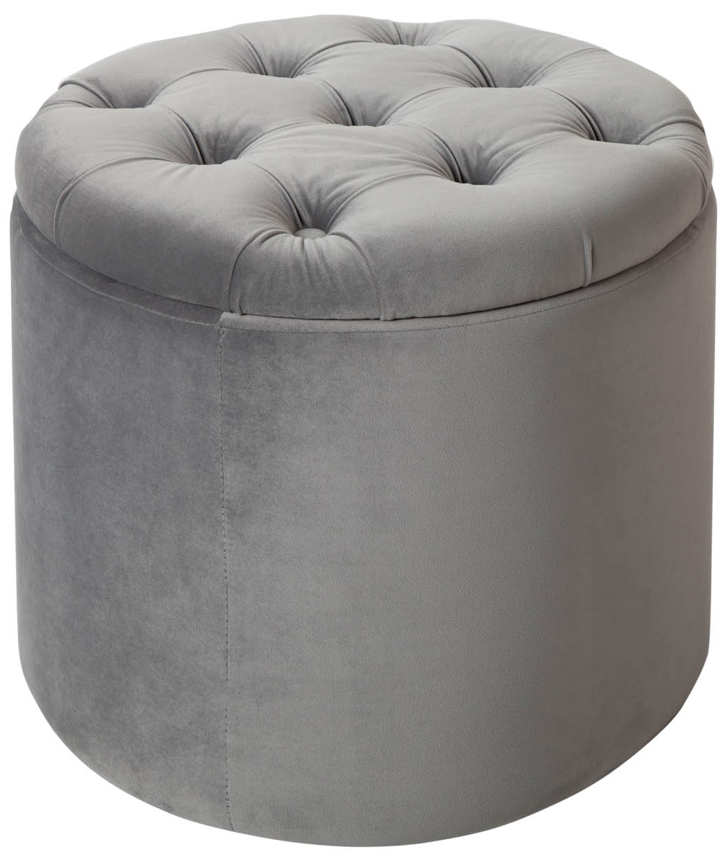 Pufa ze schowkiem aksamitna w kolorze srebrno-szarym z nowoczesnym stylem – grafika-1.