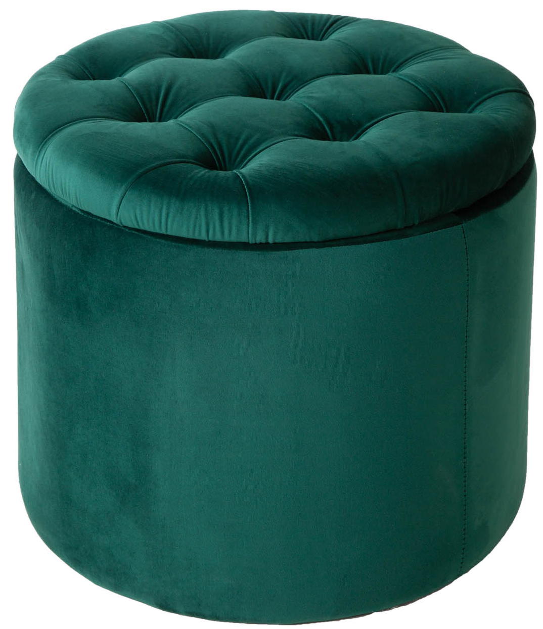Pufa aksamitna w kolorze szmaragdowym z funkcją schowka do nowoczesnych wnętrz – grafika-1.