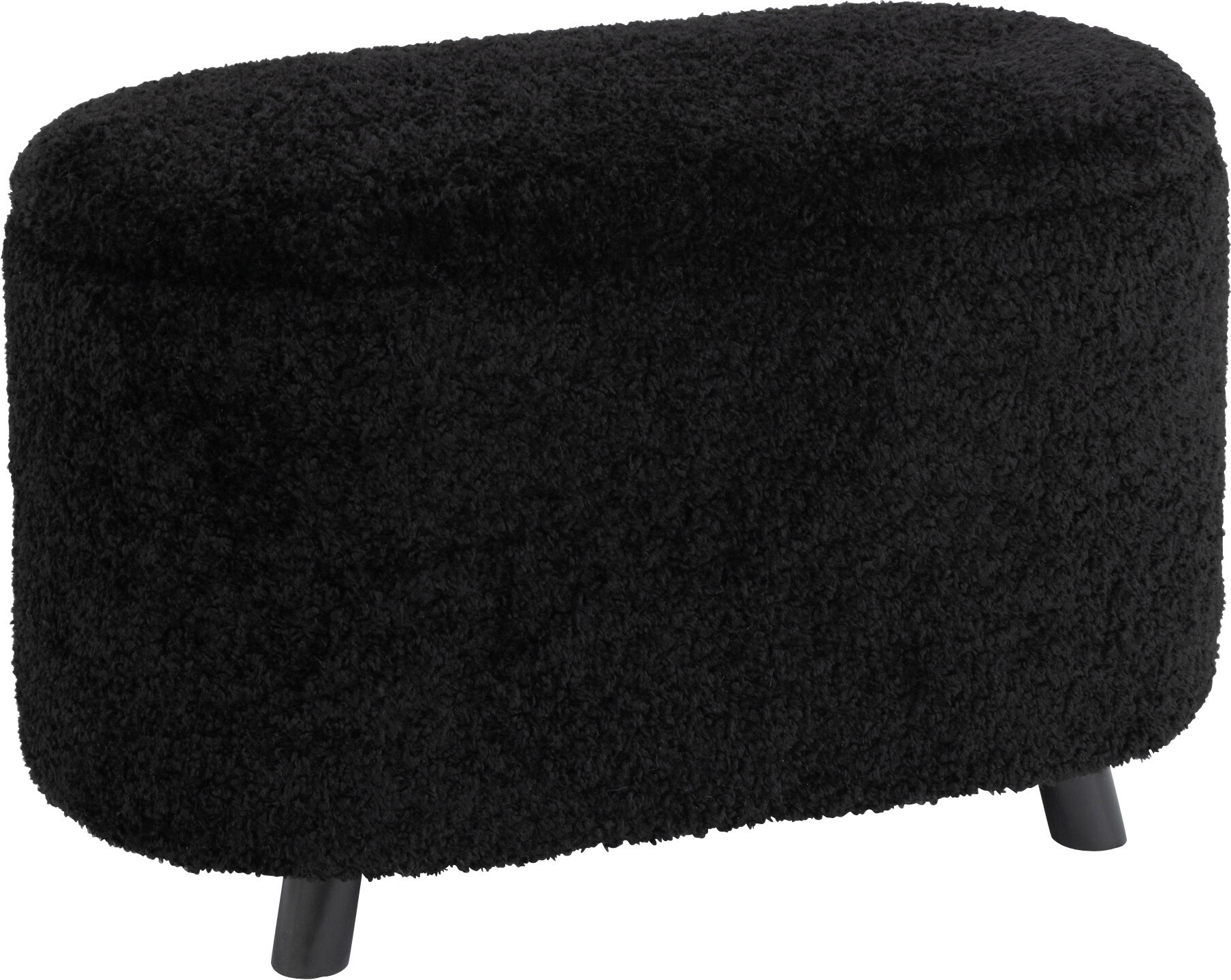 Pufa ze schowkiem z miękką tapicerką czarna 80x48 cm – obraz-1