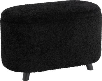 Pufa ze schowkiem z miękką tapicerką czarna 80x48 cm – obraz-1