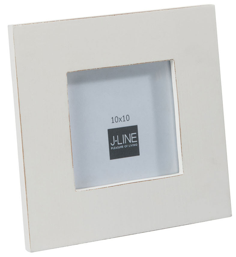 Ramka na zdjęcia drewniana biała 17x17 cm – obraz-1