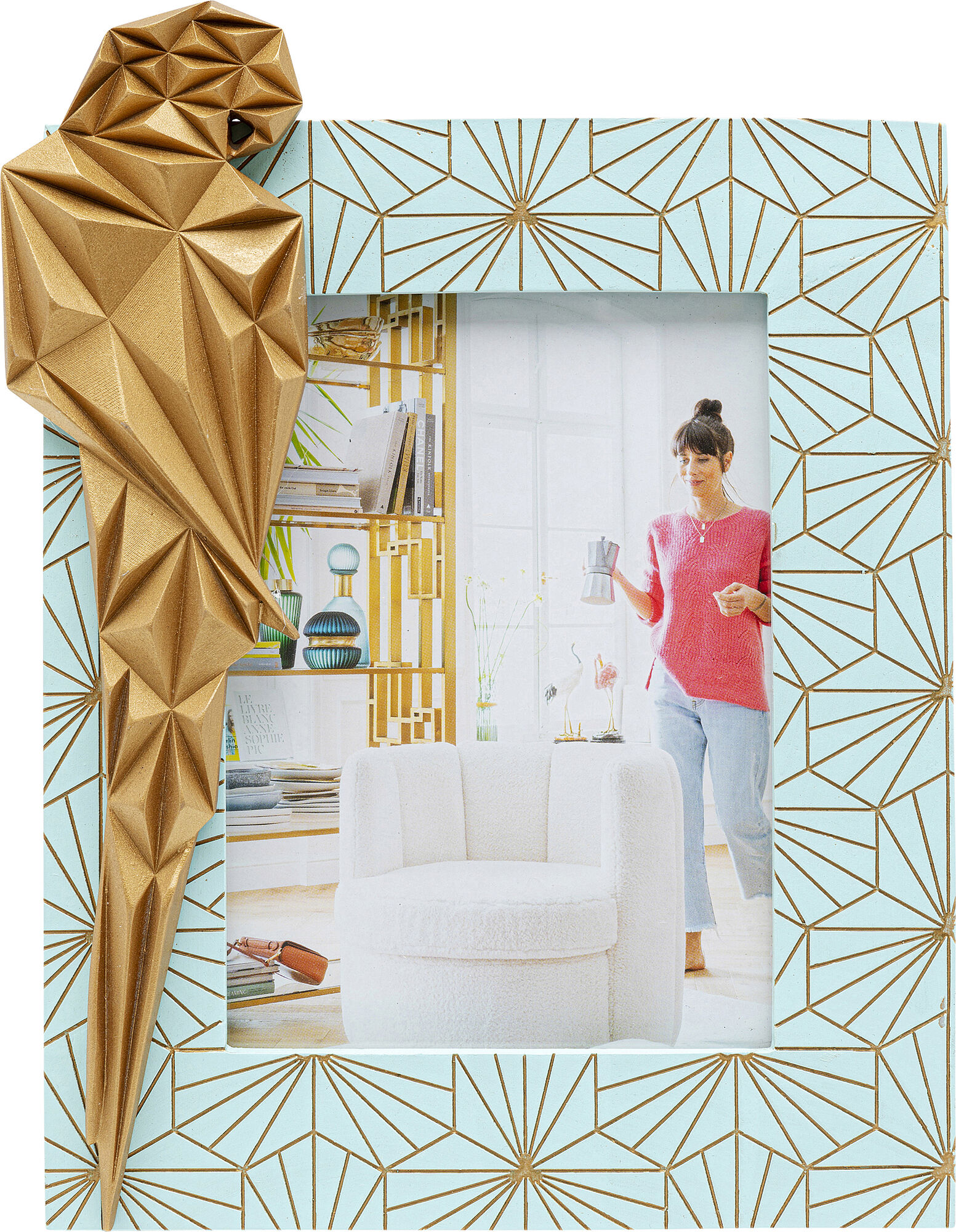 Ramka na zdjęcia 21x27 cm papuga złota – grafika-1.