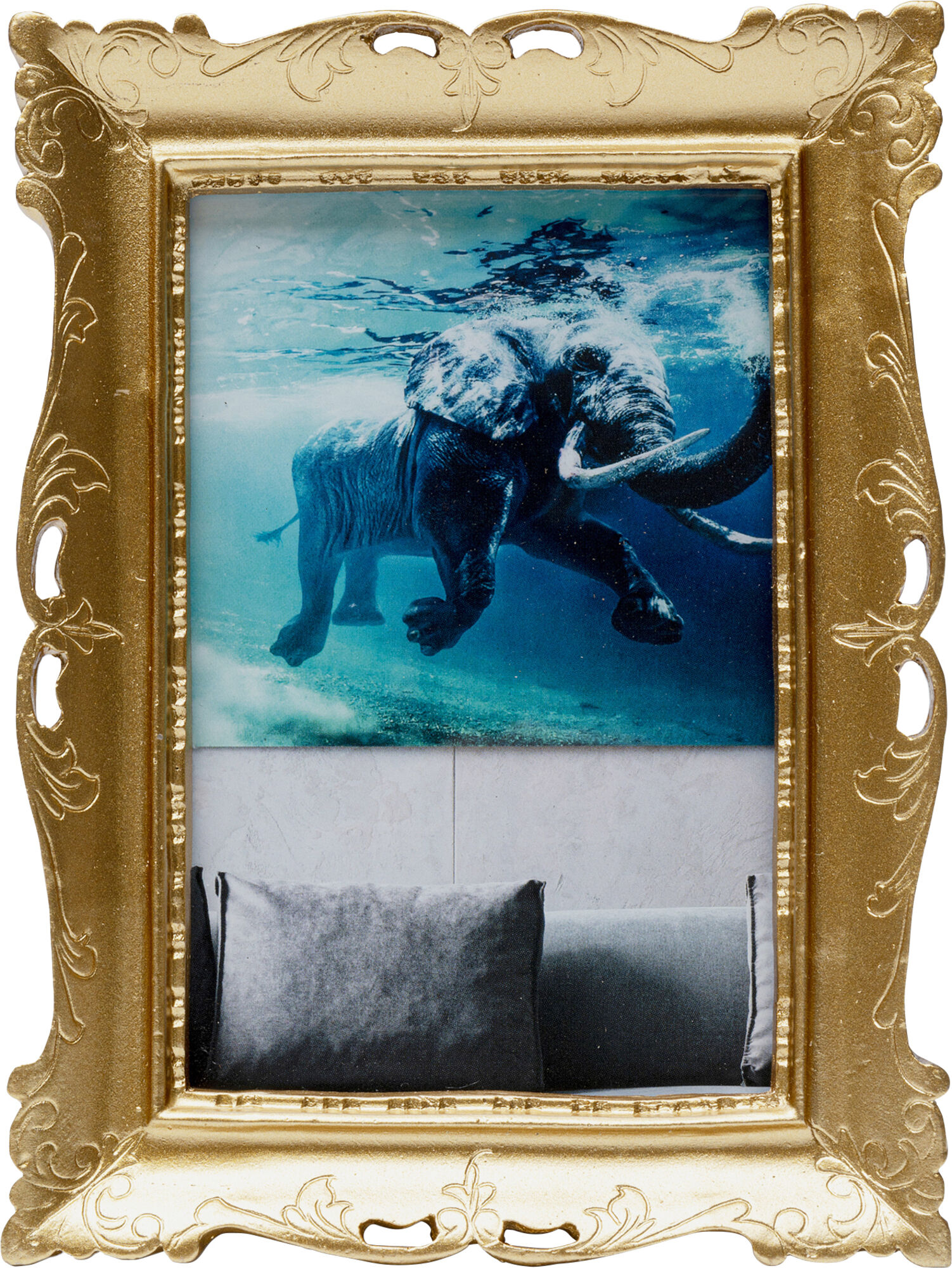 Ramka na zdjęcia antyczna złota 15x20 cm  – obraz-1