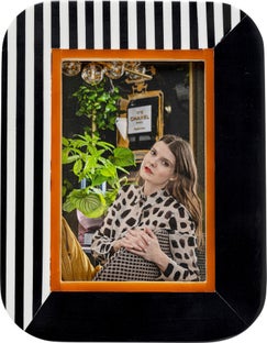 Ramka na zdjęcia MDF szkło czarno-biała 17x22 cm  – obraz-1
