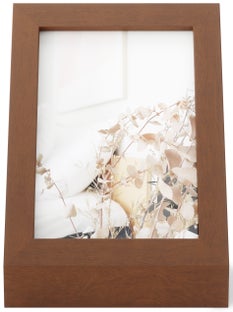 Ramka na zdjęcia drewniana brązowa 16x13 cm – obraz-1