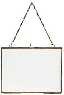 Ramka wisząca na zdjęcia Moe 20x15 cm mosiężna antyczna – obraz-1