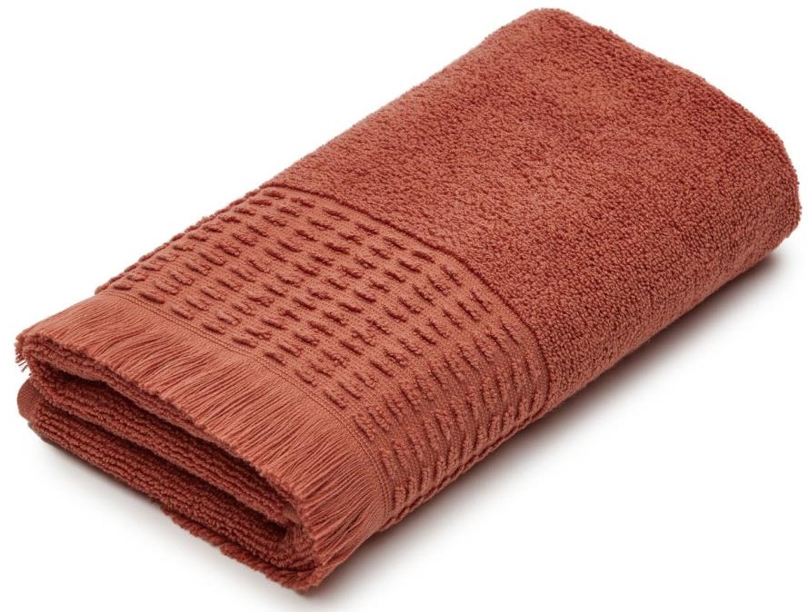 Ręcznik do rąk 100% bawełna terakota 50x90 cm – obraz-1