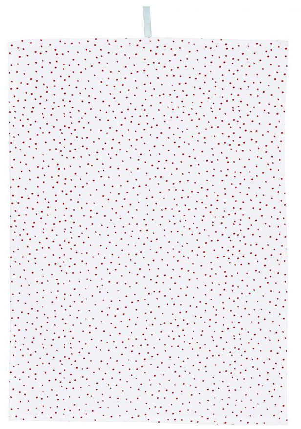 Ręcznik kuchenny 70x50 cm biały w kropki – obraz-1