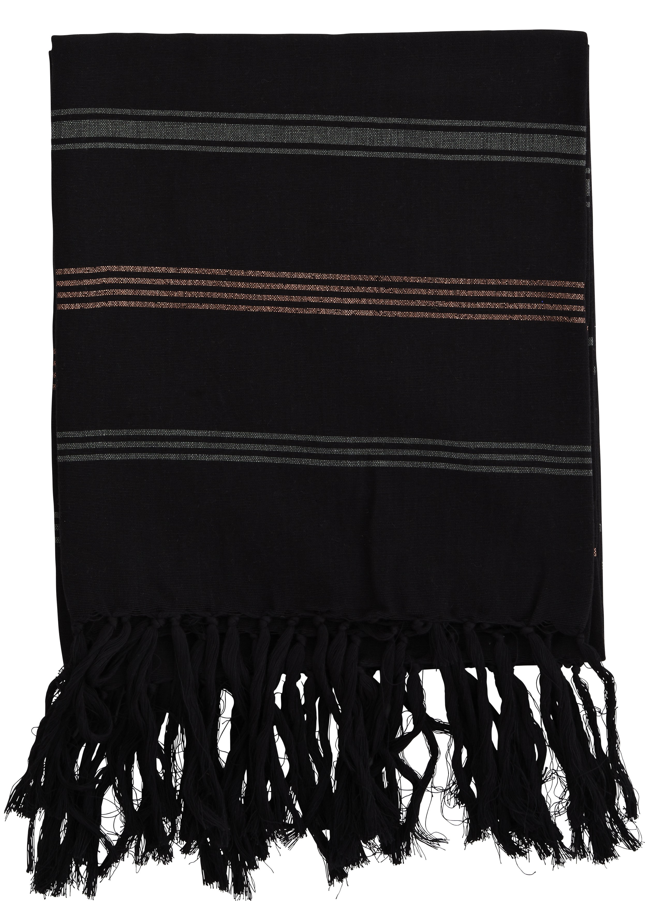 Ręcznik kąpielowy Striped 100x180 cm czarny – obraz-1