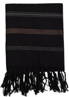 Ręcznik kąpielowy Striped 100x180 cm czarny – obraz-1