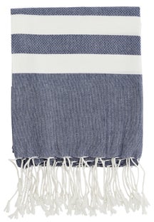 Ręcznik kąpielowy Elen 100x180 cm niebieski – obraz-1