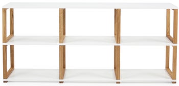 Regał stojący dębowy białe półki 80 x 172 cm – obraz-1