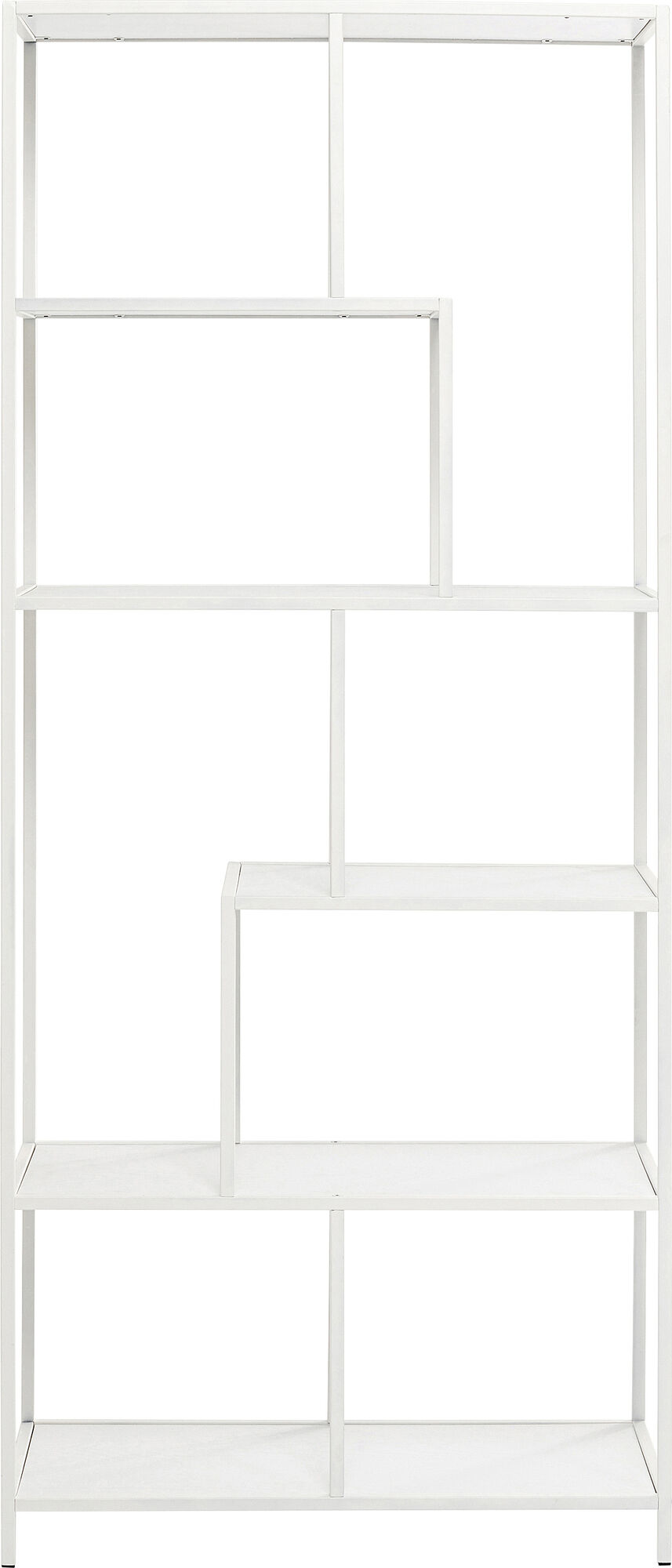 Regał biały minimalistyczny 77x85 cm metal półki MDF – grafika-1.