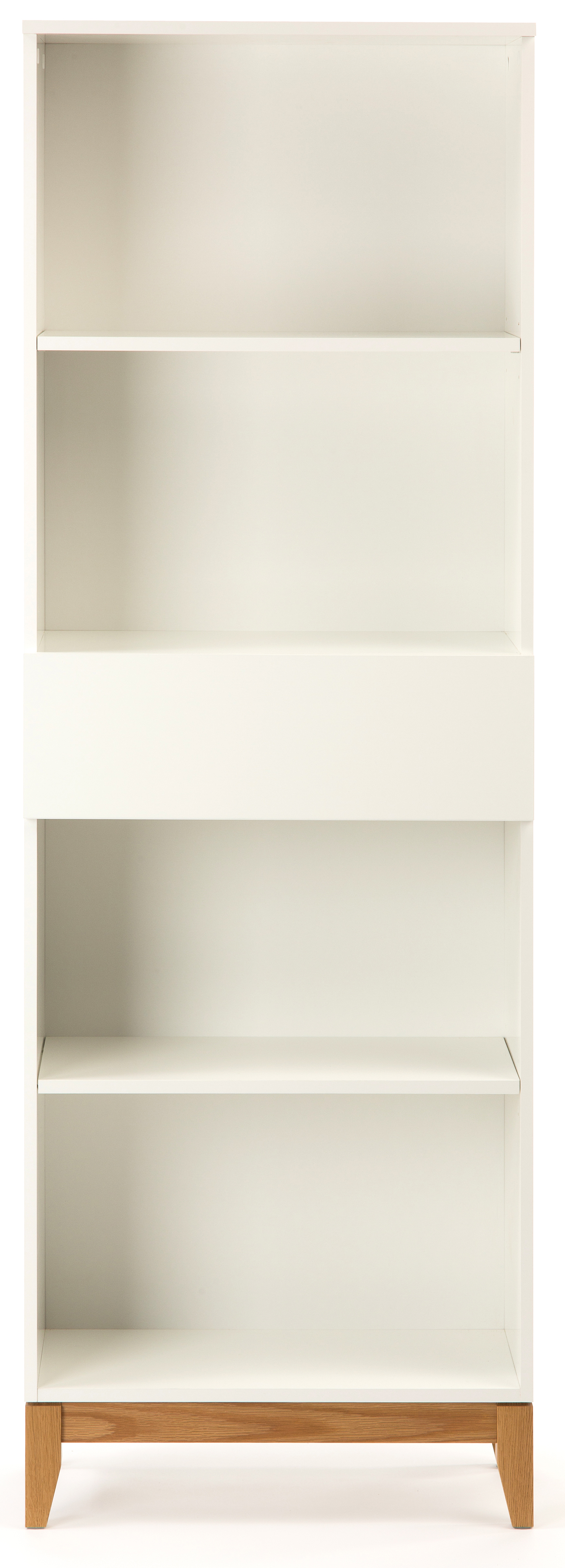 Regał stojący wysoki biały nogi drewniane 180x62 cm  – obraz-1