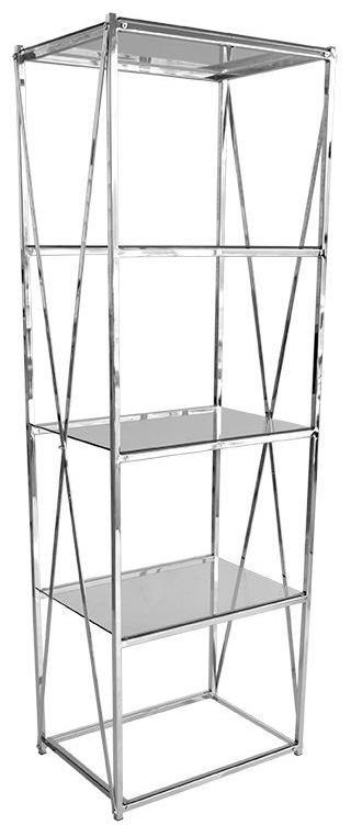 Regał Cross 55x163 cm transparento-chromowany – obraz-1