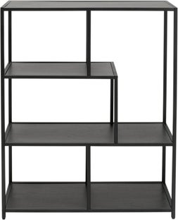 Regał czarny otwarty MDF i stal 77x100 cm – obraz-1