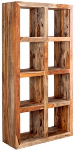 Regał dymiony z drewna sheesham do salonu naturalny styl – grafika-1.