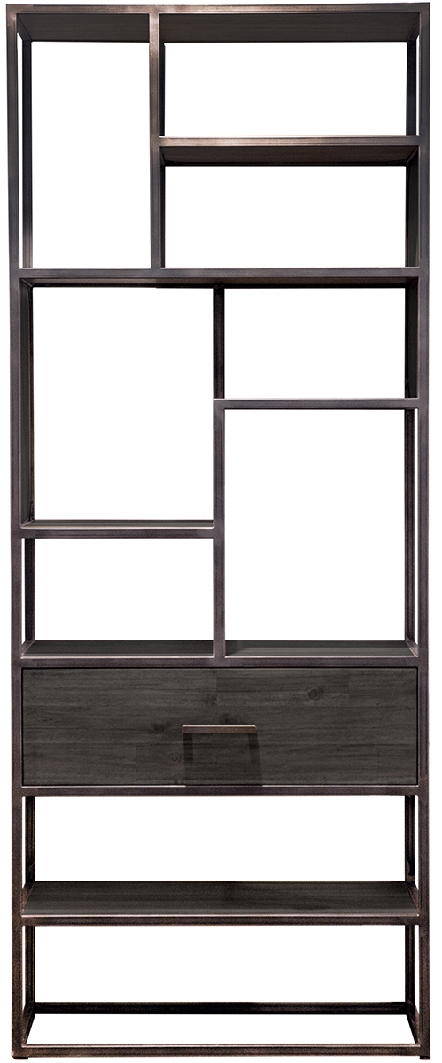 Regał Hudson 80x200 cm czarny  – obraz-1