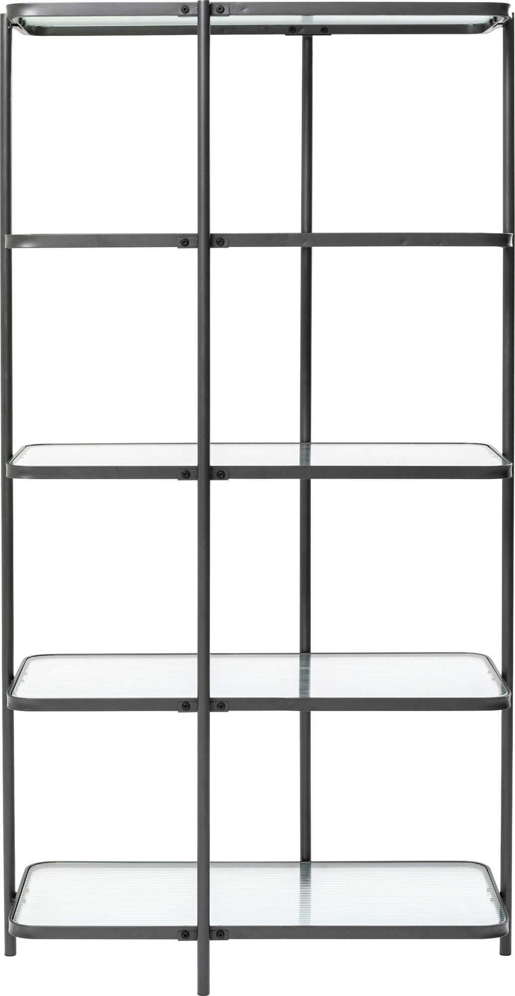 Hylla Modern Art - Öppen Bokhylla i Svart/ Glashyllor, 200x100cm - KARE ...