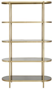 Regał szklany czarny 180x120x46 cm – obraz-1