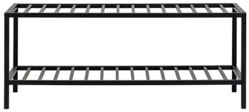 Regał na buty czarny stalowy 2 poziomy 79x34 cm – grafika-1.