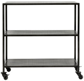 Regał na kółkach metalowy czarny 85x85x35 cm – obraz-1