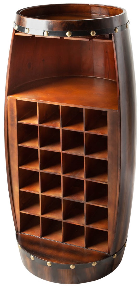 Stojak na wino z drewna w kolorze brązowym w stylu klasycznym – grafika-1.