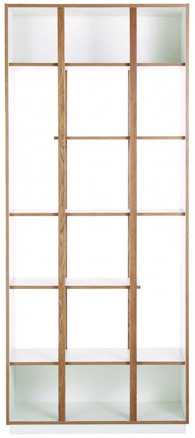 Regał stojący biały drewniany asymetryczny 210x90 cm – obraz-1