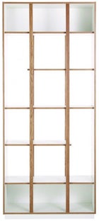 Regał stojący biały drewniany asymetryczny 210x90 cm – obraz-1