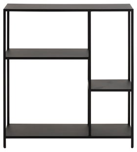 Regał stojący metalowy czarny półki asymetryczny 86 x 80 cm – obraz-1