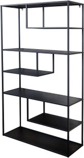 Nowoczesny regał ze stali w kolorze czarnym 180x90 cm – grafika-1.