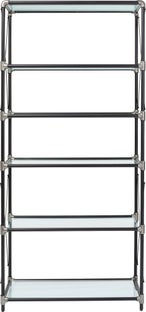 Regał metalowy ze szkłem czarny 220x100x48 cm – obraz-1