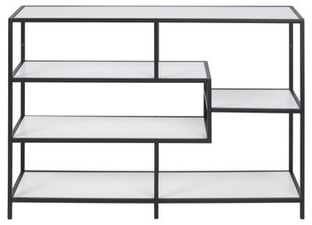 Regał metalowy niski metal półki szklane 114 x 78 cm – obraz-1