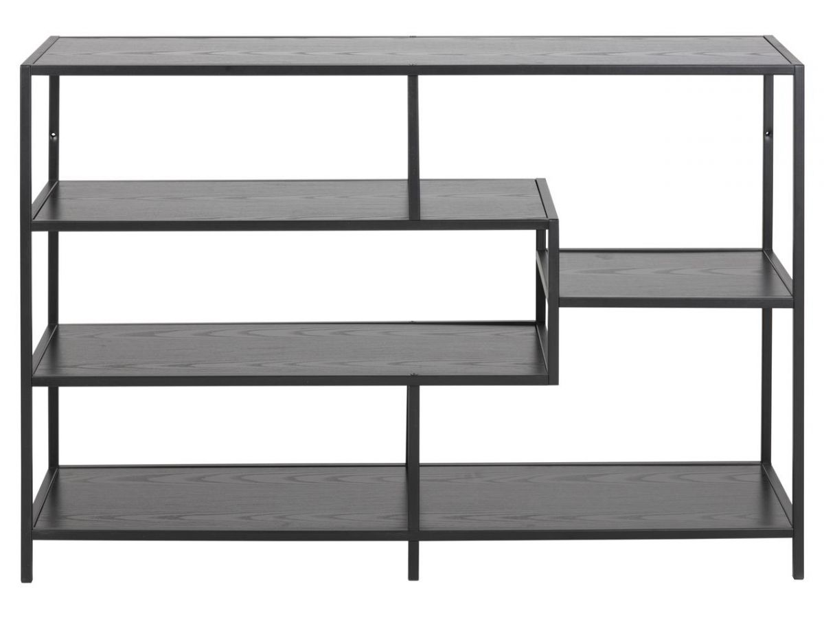 Regał Seaford Asymmetric 114x78 cm czarny – obraz-1